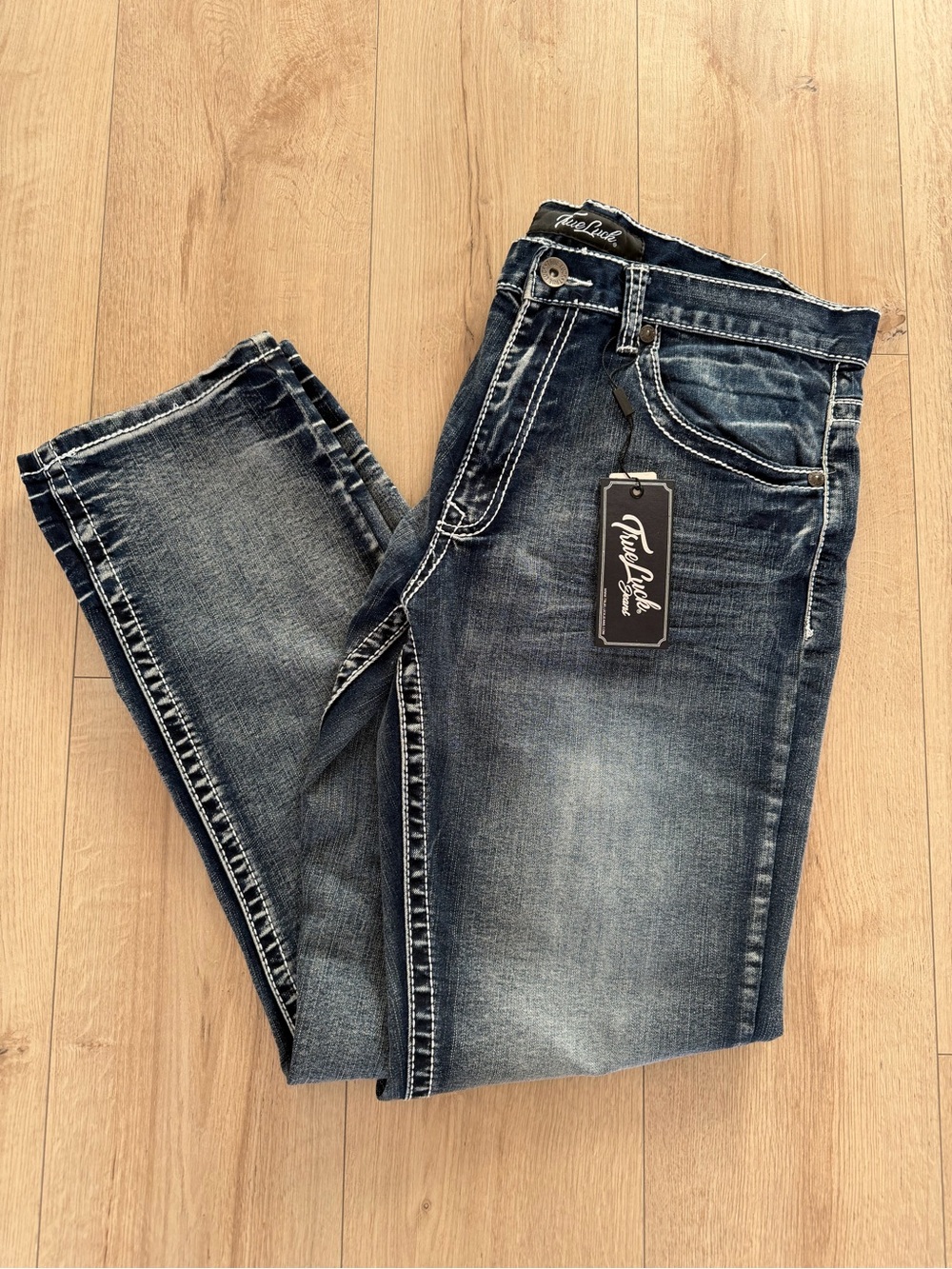 True Luck Men's Classic Straight Leg Jeans